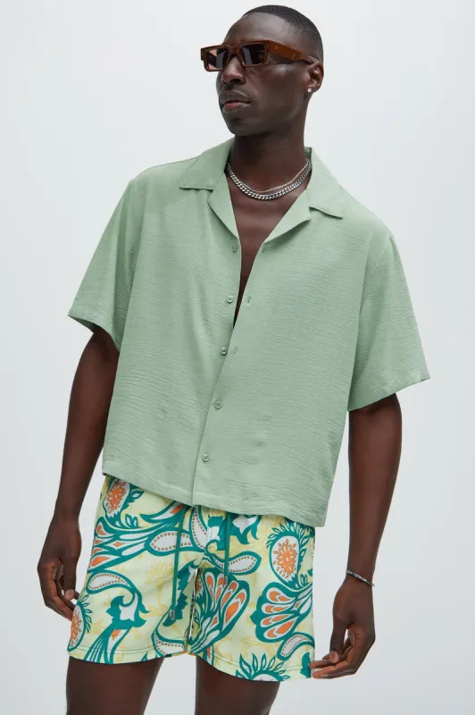 Daily Textured Shirt - Sage sold by Fashion Nova