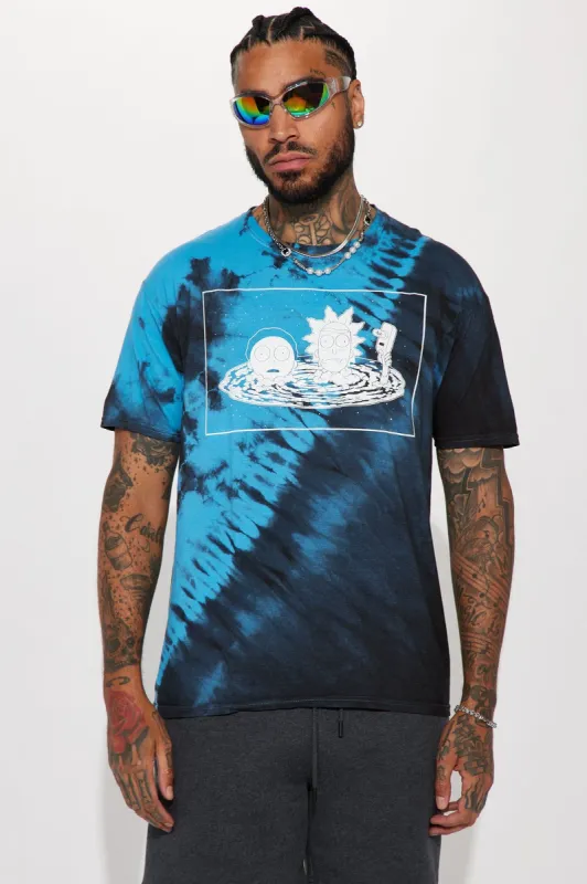 Rick And Morty Tie Dye Short Sleeve Tee - Blue sold by Fashion Nova