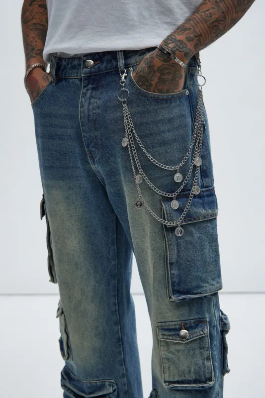 Keep The Memories Layered Pant Chain - Silver sold by Fashion Nova