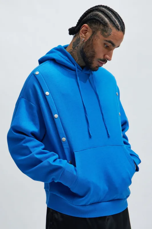 Tyson Snap Panel Oversized Hoodie - Blue sold by Fashion Nova