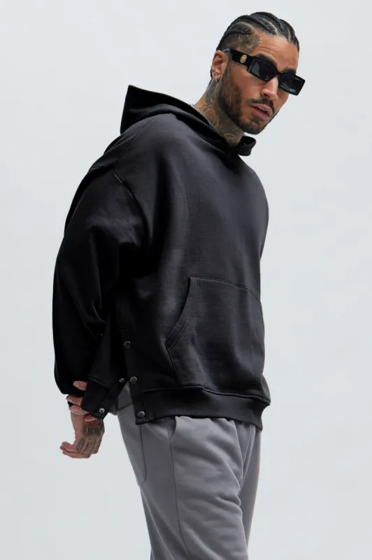 Tyson Snap Hoodie - Black sold by Fashion Nova