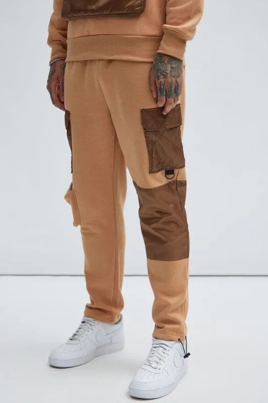 Stay Ready Cargo Sweatpants - Tan sold by Fashion Nova