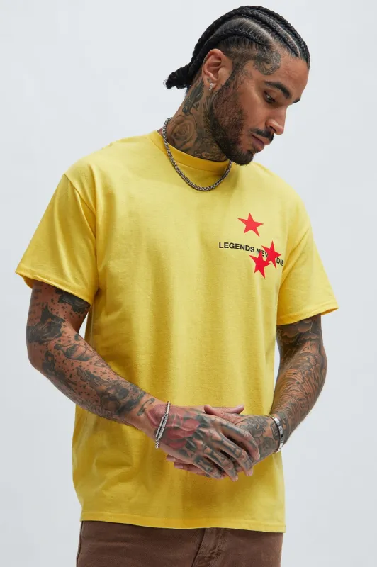Legends Never Die Worldwide Short Sleeve Tee - Yellow sold by Fashion Nova