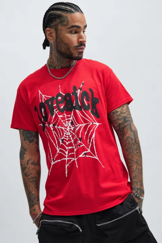 Lovesick Web Short Sleeve Tee - Red sold by Fashion Nova