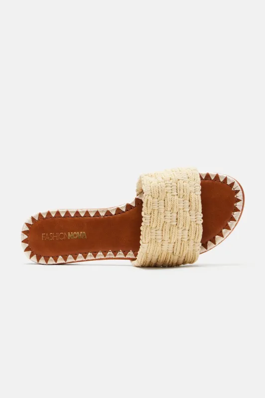 Aurelia Flat Sandals - Beige sold by Fashion Nova