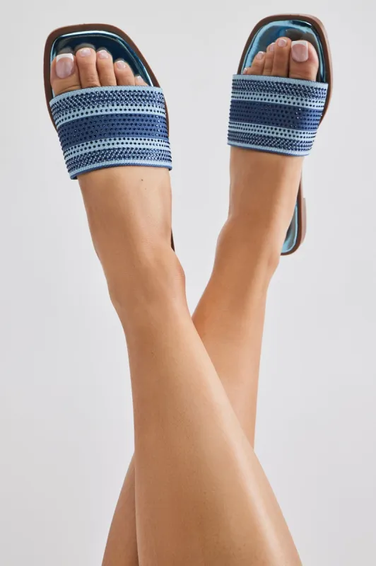Official Girl Flat Sandals - Blue sold by Fashion Nova