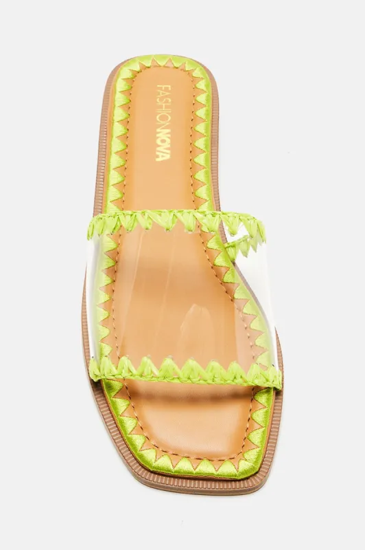 Alexia Flat Sandals - Lime sold by Fashion Nova