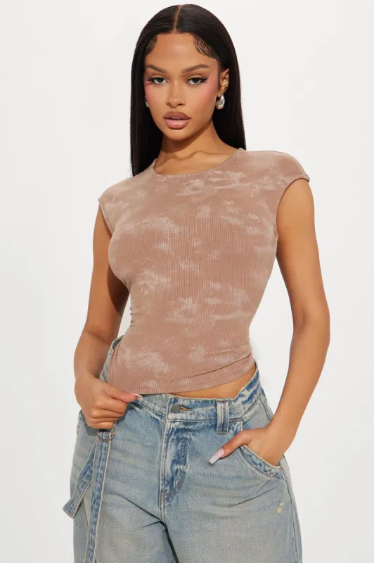 Alexis Washed Backless Top - Mocha/combo sold by Fashion Nova