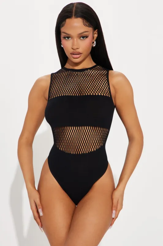 Slaying Hour Seamless Bodysuit - Black sold by Fashion Nova