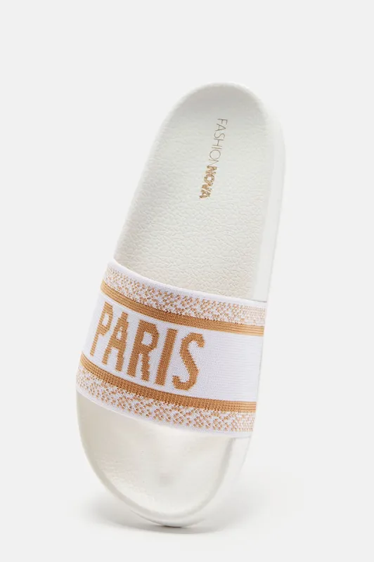 City Girl Slides - White sold by Fashion Nova