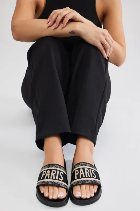 City Girl Slides - Black sold by Fashion Nova