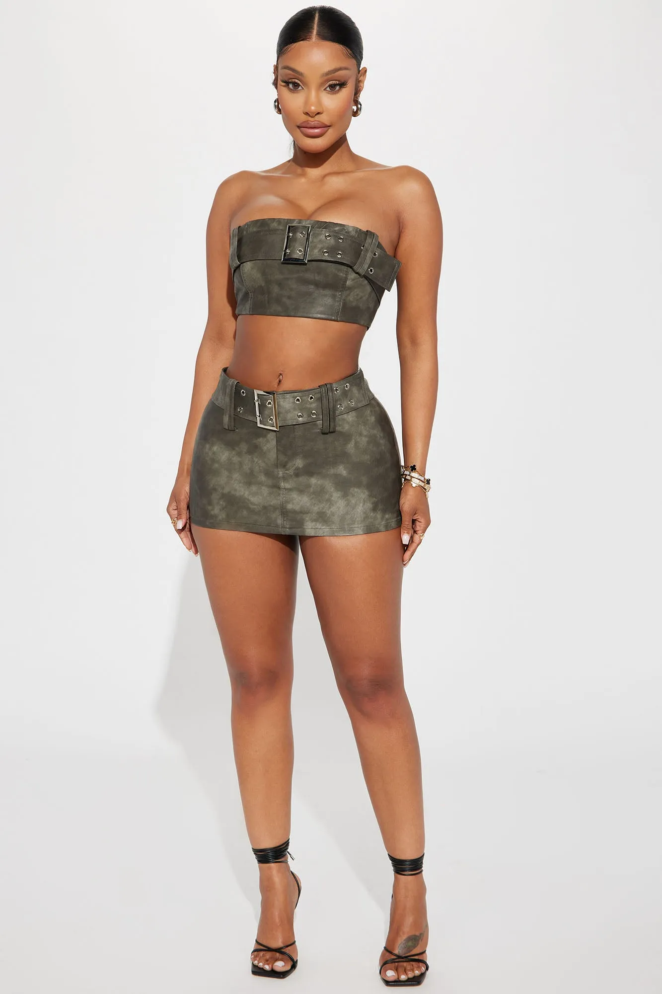 Janisa Faux Leather Micro Mini Skirt - Grey sold by Fashion Nova product image thumbnail 2