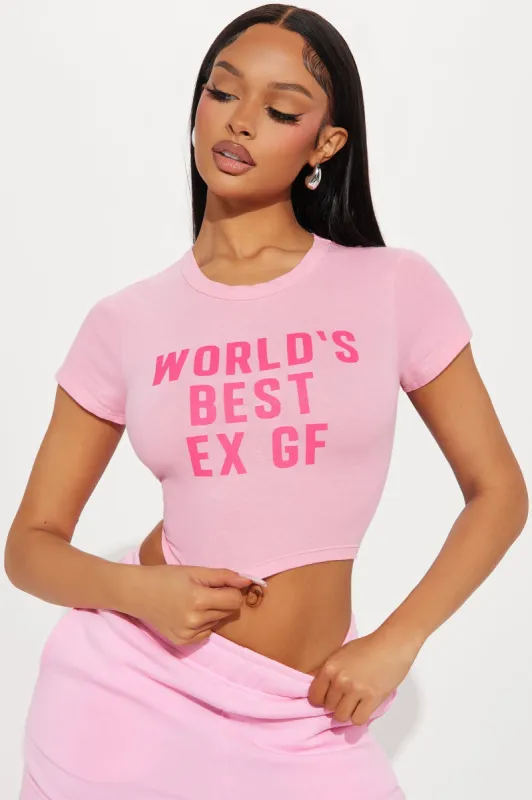 World's Best Ex GF Tee - Pink sold by Fashion Nova