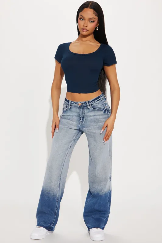 Keeping In Touch Stretch Straight Leg Jeans - Medium Wash sold by Fashion Nova