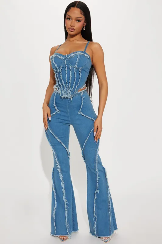 Guilt Trip Distressed Denim Pant Set - Medium Wash sold by Fashion Nova