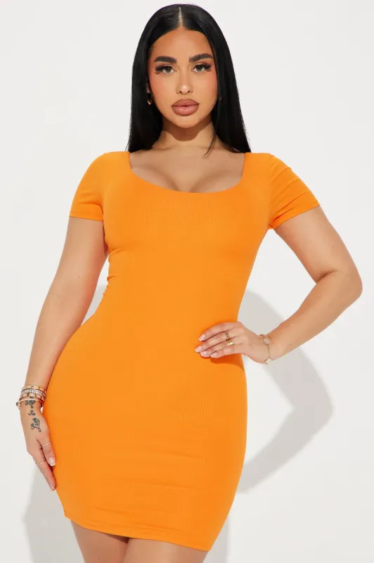 Locked In Double Lined Mini Dress - Orange sold by Fashion Nova