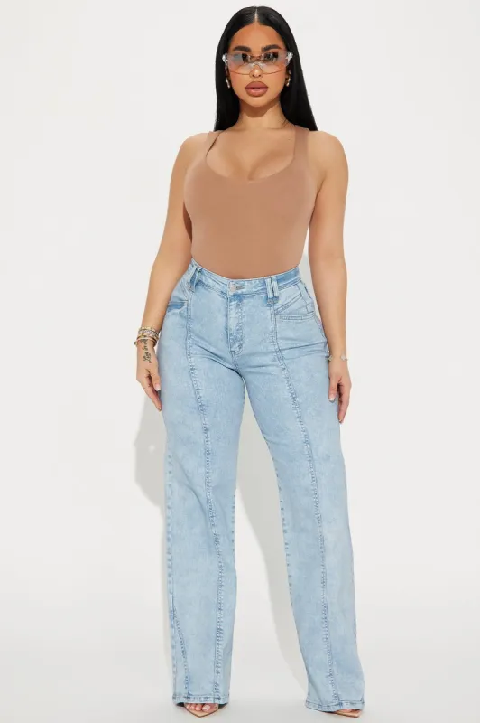 That's For Sure Straight Leg Jeans - Light Wash sold by Fashion Nova