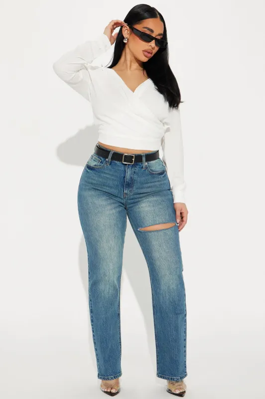 Off The Handle Straight Leg Jeans - Medium Wash sold by Fashion Nova