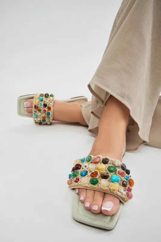 That Good Energy Flat Sandals - Beige sold by Fashion Nova