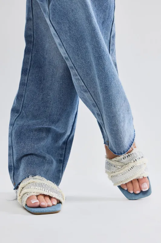 Every Day Strut Flat Sandals - Blue sold by Fashion Nova