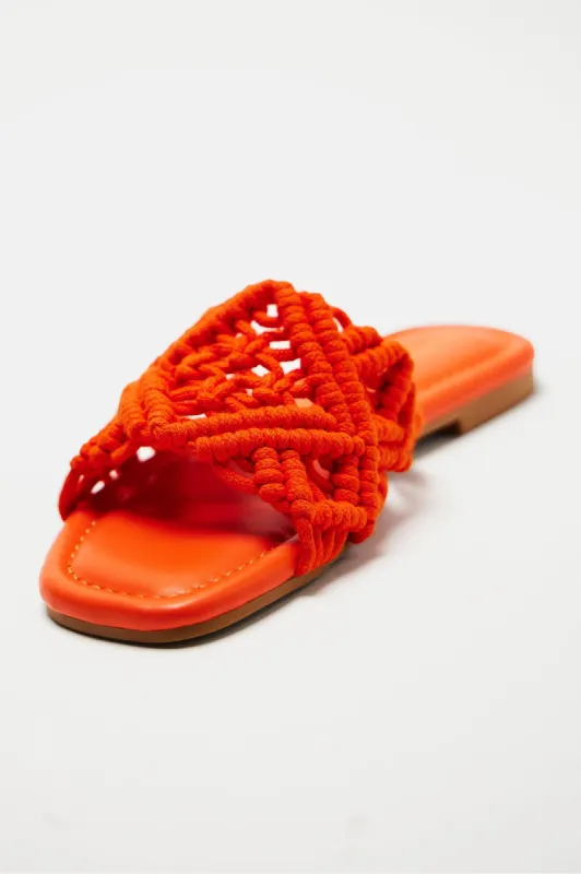 Luxury Villa Flat Sandals - Orange sold by Fashion Nova