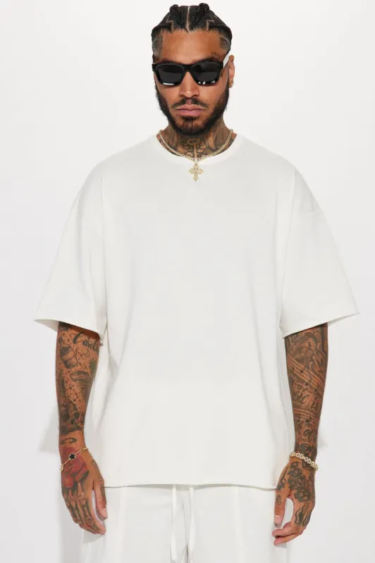 I Like How It Looks Oversized Terry Short Sleeve Tee - White sold by Fashion Nova