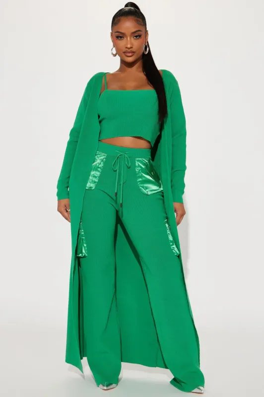 Jamie 3 Piece Sweater Pant Set - Green sold by Fashion Nova