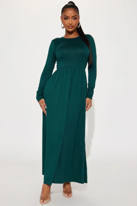 Mila Long Sleeve Maxi Dress - Green sold by Fashion Nova