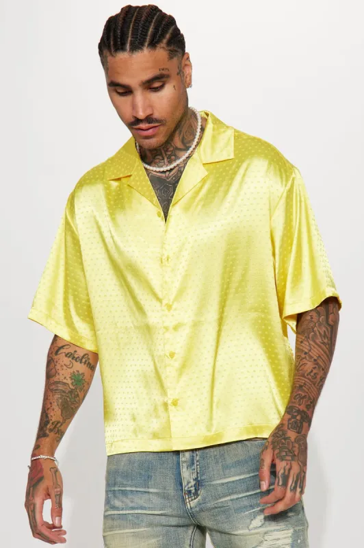 Well Connected Silky Cuban Shirt - Yellow sold by Fashion Nova
