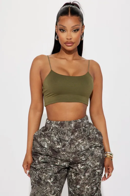 Kiki Super Cropped Top - Olive sold by Fashion Nova