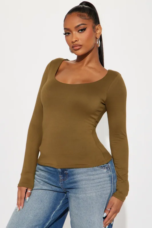 Kelly Double Lined Top - Olive sold by Fashion Nova