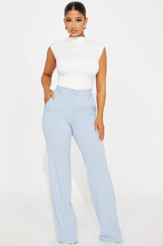 Heidi Wide Leg Trouser Pant - Slate Blue sold by Fashion Nova
