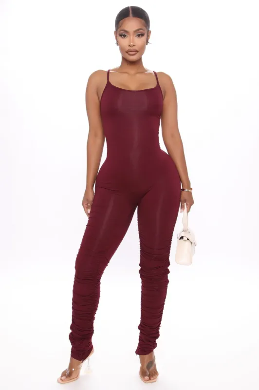 So In Love Nova Season Jumpsuit - Burgundy sold by Fashion Nova