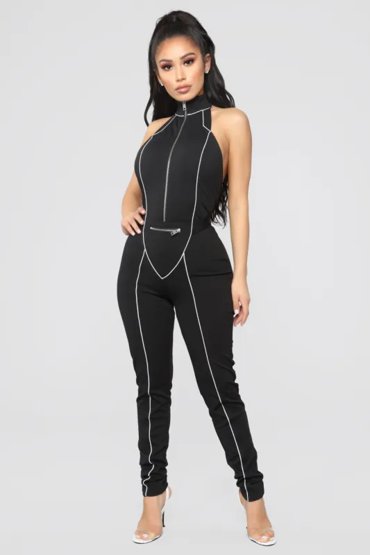 See Your Reflection Jumpsuit - Black sold by Fashion Nova