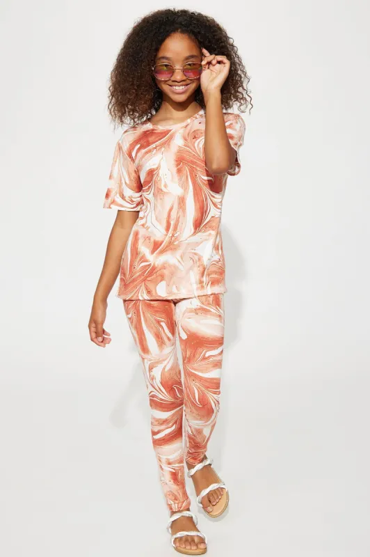 Mini Chelsea Short Sleeve Legging Set - Rust sold by Fashion Nova