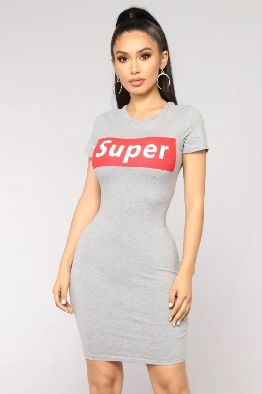Super Nova Mini Dress - Heather Grey made by Fashion Nova