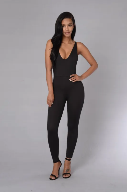 Wild N Out Jumpsuit - Black sold by Fashion Nova