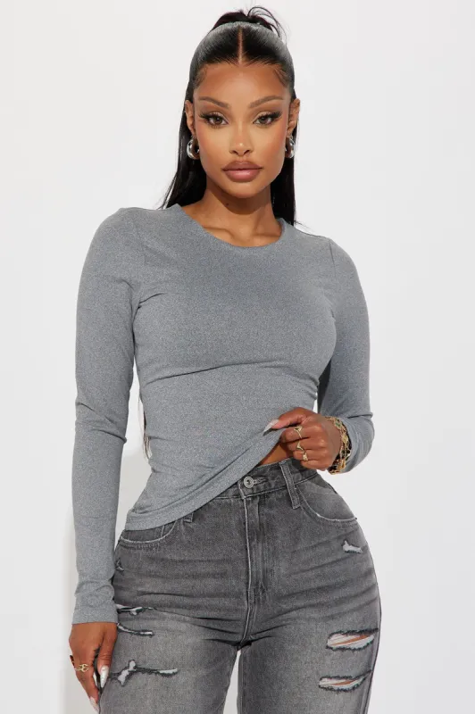 Alissa Double Lined Top - Charcoal sold by Fashion Nova