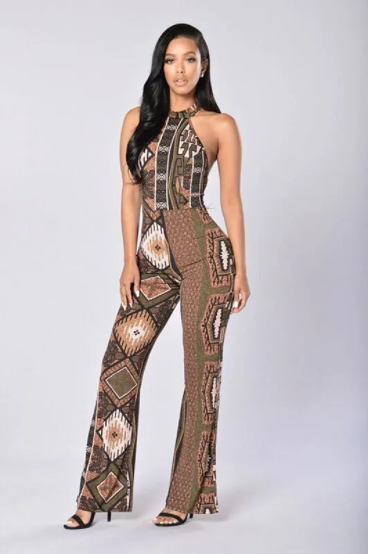 Wild Thing Jumpsuit - Brown/Multi sold by Fashion Nova