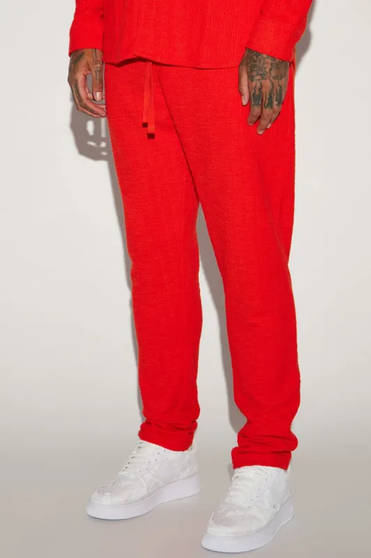 Dean Textured Slim Pants - Red sold by Fashion Nova