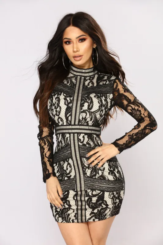 Serenade The Streets Lace Dress - Black sold by Fashion Nova