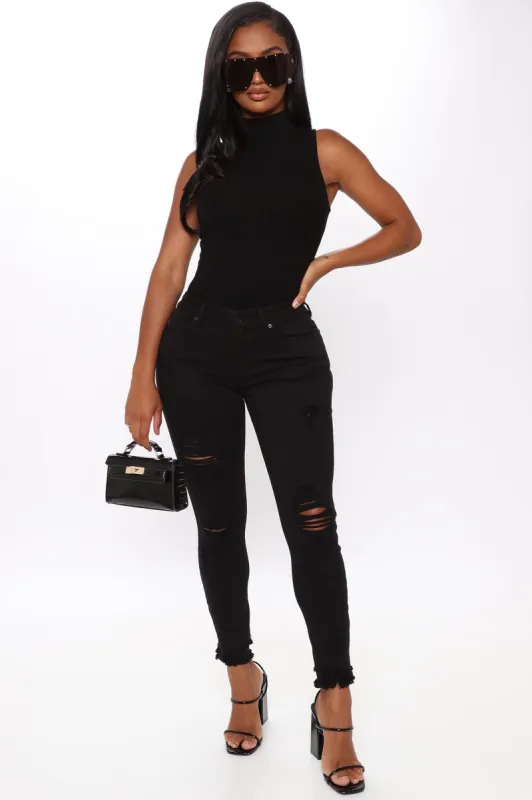 Shadows Of The Night Mid Rise Skinny Jeans - Black sold by Fashion Nova