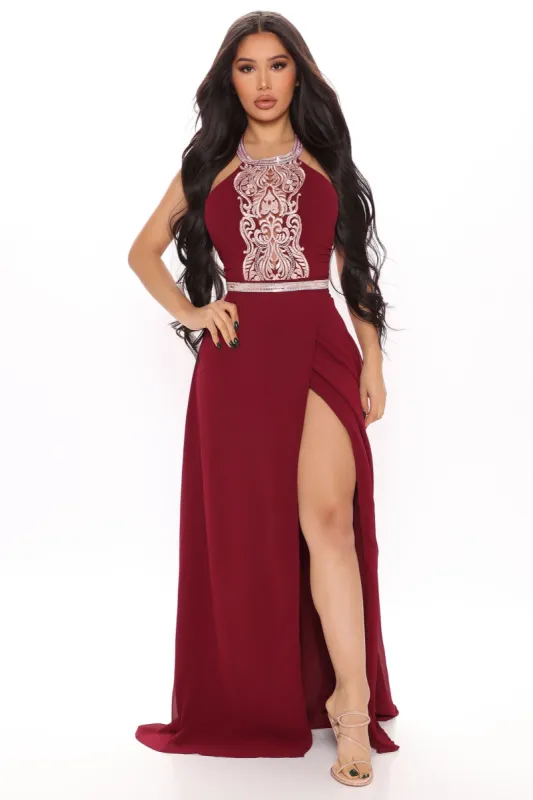 Piper Maxi Dress - Burgundy sold by Fashion Nova