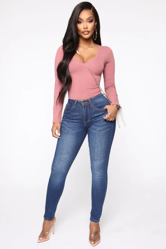 Penthouse Suite Booty Lifting Jeans - Medium Blue Wash sold by Fashion Nova