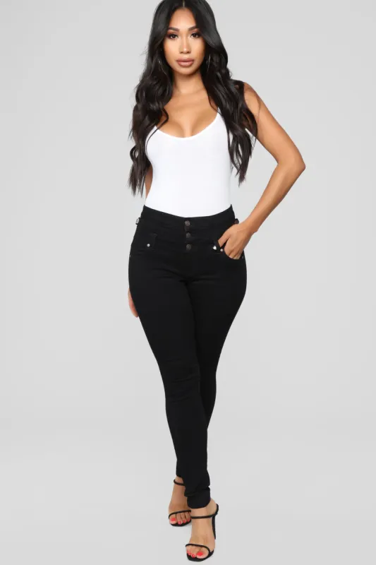 Two Lane Highway Skinny Jeans - Black sold by Fashion Nova