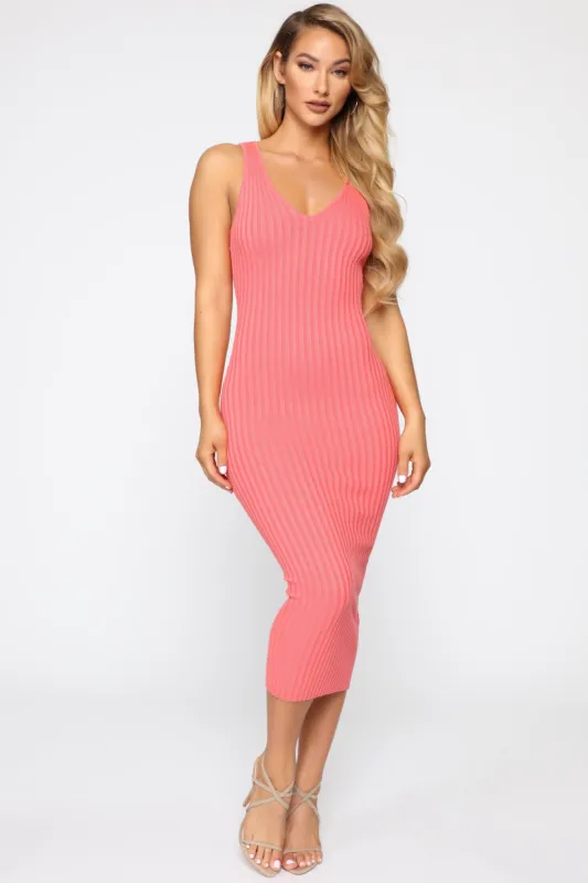 Kali Midi Dress - Coral sold by Fashion Nova