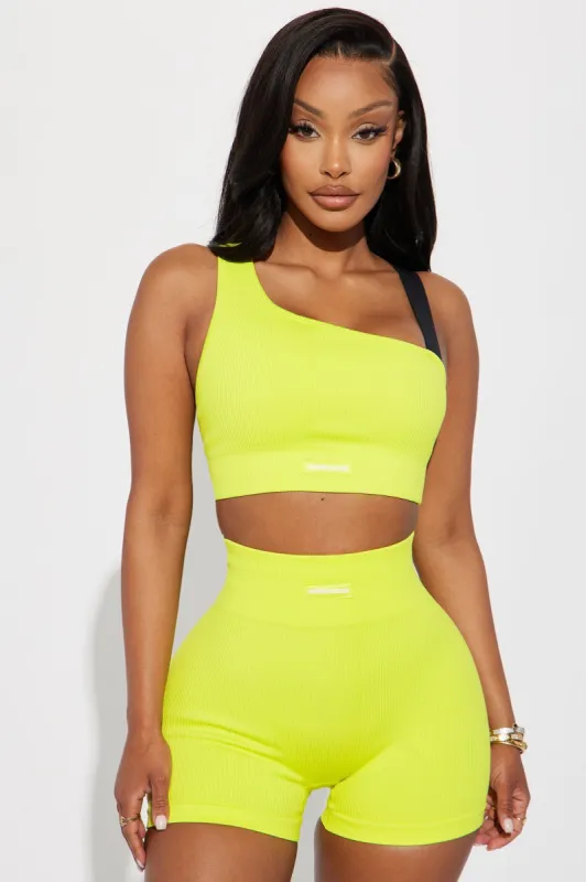 Effortless Ciera Ribbed Seamless Bra Top - Neon Green sold by Fashion Nova