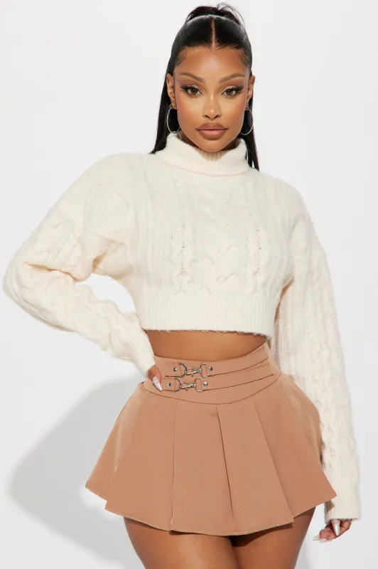Cozy Bonds Cable Knit Sweater - Cream sold by Fashion Nova