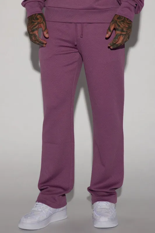 Textured Lines Slim Pants - Purple sold by Fashion Nova