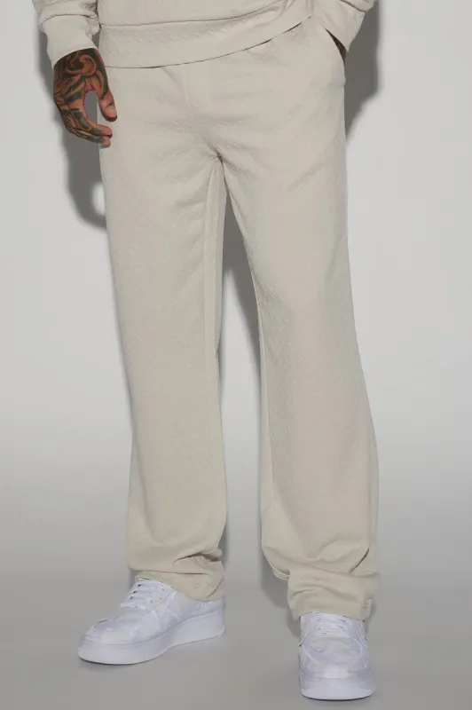 Textured Rectangles Slim Pants - Stone sold by Fashion Nova